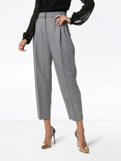 Shop Alexander Mcqueen Dogtooth Check Trousers In Grey