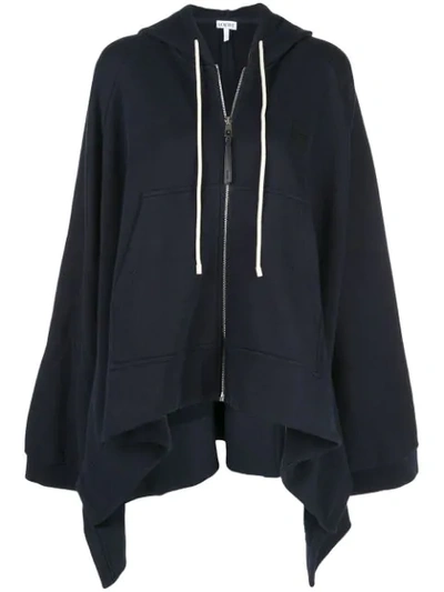 LOEWE OVERSIZED ZIP-UP HOODIE - 蓝色