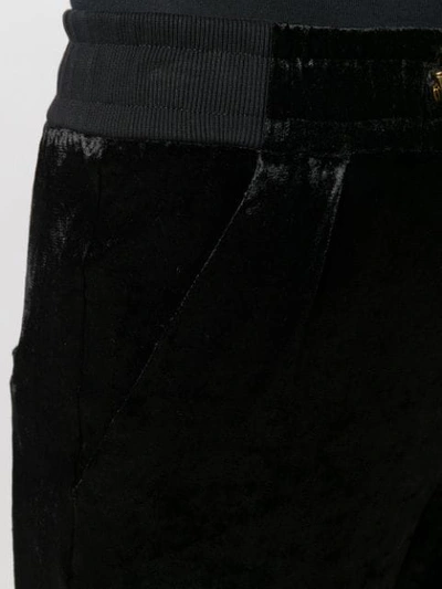 BALMAIN STRAIGHT-LEG VELOUR TRACK PANTS - 黑色