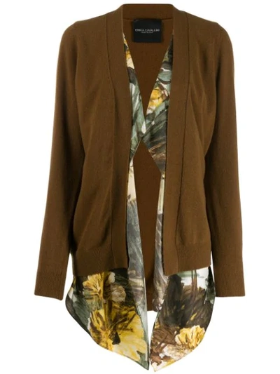 Shop Erika Cavallini Open Front Cardigan In Brown