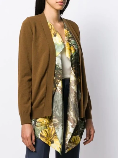 Shop Erika Cavallini Open Front Cardigan In Brown