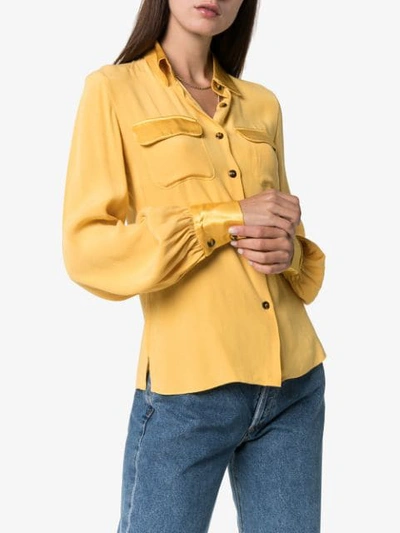 Shop Usisi Jacquetta Button-down Shirt In Yellow