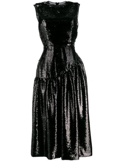 Shop Simone Rocha Sequin Midi Dress In Black