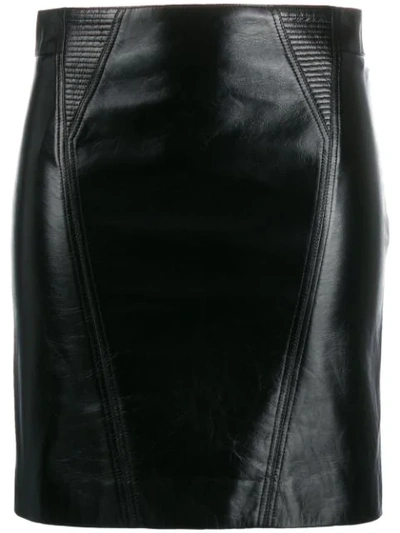 Shop Givenchy Leather Mini Skirt In Black