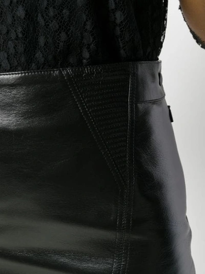 Shop Givenchy Leather Mini Skirt In Black