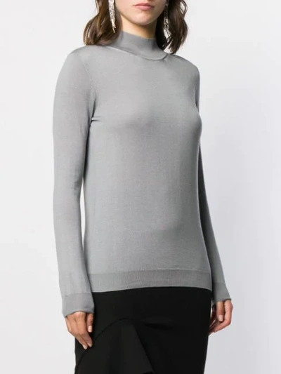 Shop Tom Ford Turtle Neck Knit Sweater In Ig662 Pewter