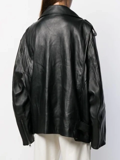 Shop Maison Margiela Maxi Biker Archive Jacket In 900 Black