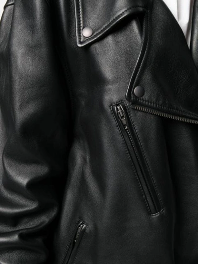 Shop Maison Margiela Maxi Biker Archive Jacket In 900 Black