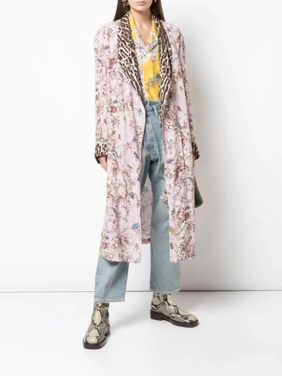 Shop R13 Floral Print Robe Coat In 531l Pale Pink Floral