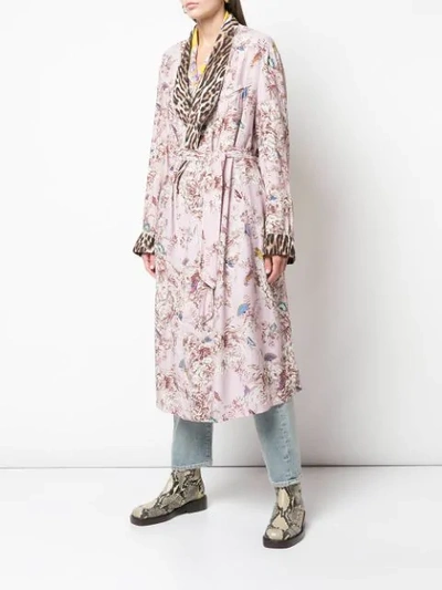 Shop R13 Floral Print Robe Coat In 531l Pale Pink Floral
