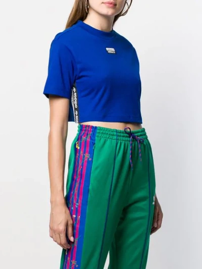 Shop Adidas Originals Collegiate Cropped T-shirt In Blue