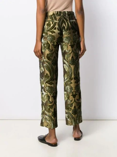 F.R.S FOR RESTLESS SLEEPERS VELVET-FLOCKED JACQUARD TROUSERS - 绿色