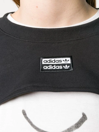 Shop Adidas Originals Cropped Sweatshirt In Black