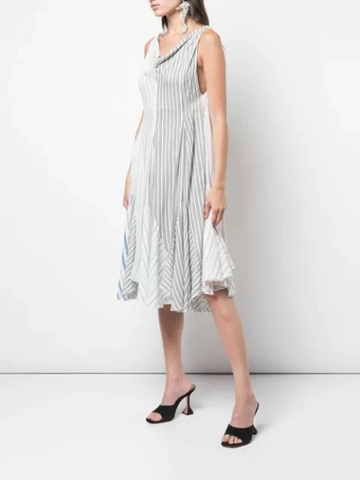 Shop Jw Anderson Striped Handkerchief Dress In White