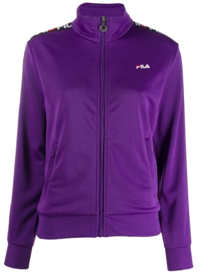 Shop Fila Talli Logo Tape Jacket In Purple