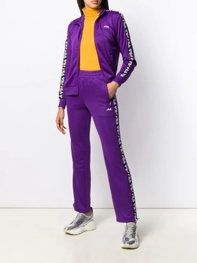 Shop Fila Talli Logo Tape Jacket In Purple