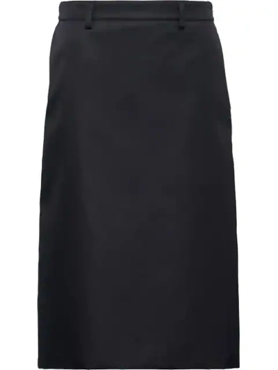 Shop Prada High Waisted A-line Skirt In F0002 Black