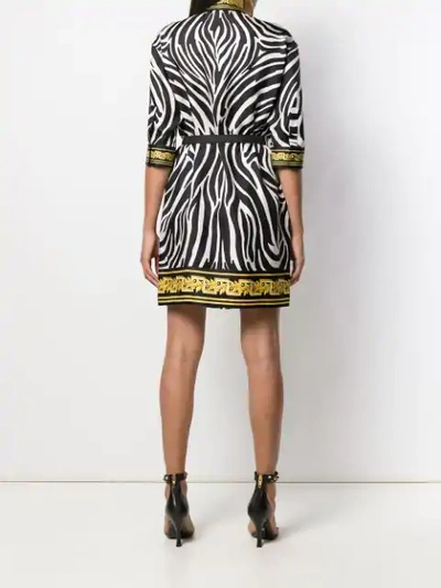 VERSACE ZEBRA PRINT SHIRT DRESS - 黑色