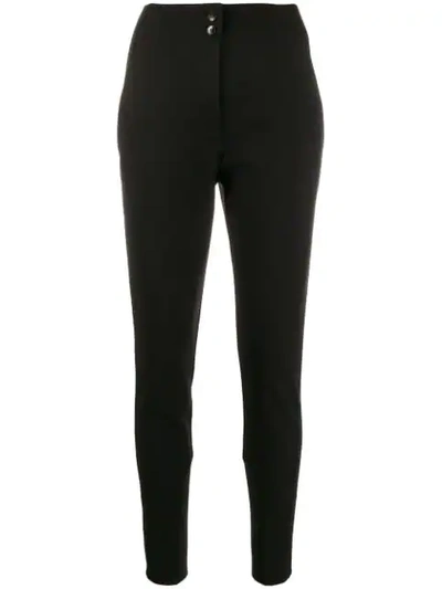 Shop Etro High-waisted Skinny Trousers In Black