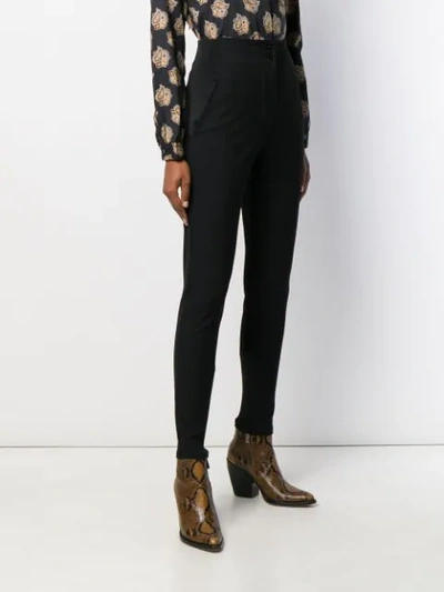 Shop Etro High-waisted Skinny Trousers In Black