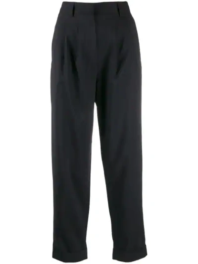 Shop Mm6 Maison Margiela Cropped Tailored Trousers In Black