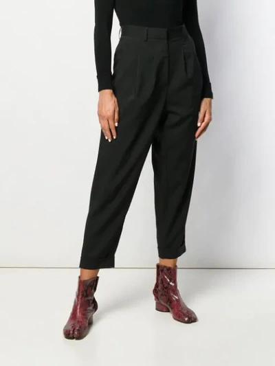 Shop Mm6 Maison Margiela Cropped Tailored Trousers In Black