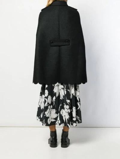 Shop Red Valentino Scalloped Edge Cape In Black