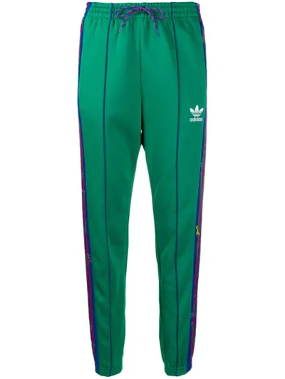 Shop Adidas Originals Floral Track Pants In Bgreen