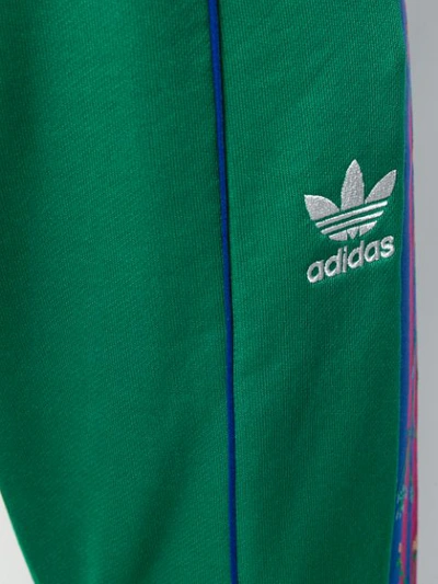 Shop Adidas Originals Floral Track Pants In Bgreen