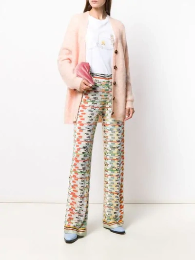 Shop Missoni Patterned Knit Trousers In Neutrals