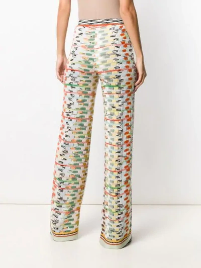 Shop Missoni Patterned Knit Trousers In Neutrals