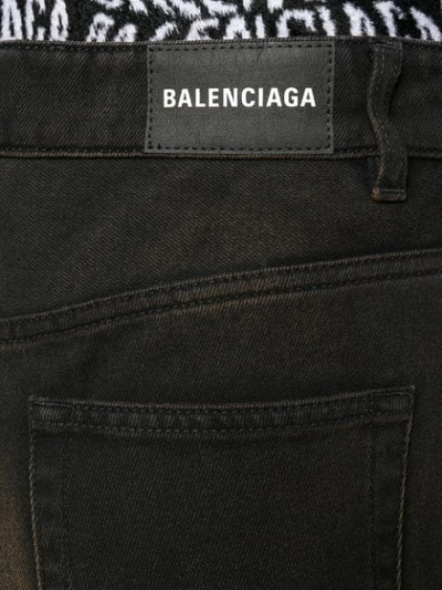 Shop Balenciaga Two-tone High-rise Denim Jeans In Blue