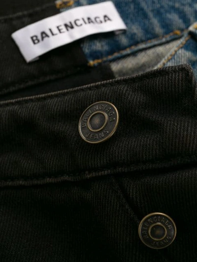 BALENCIAGA TWO-TONE HIGH-RISE DENIM JEANS - 蓝色