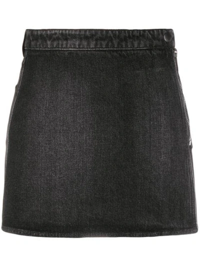 Shop Givenchy Denim Wrap Mini Skirt - Black