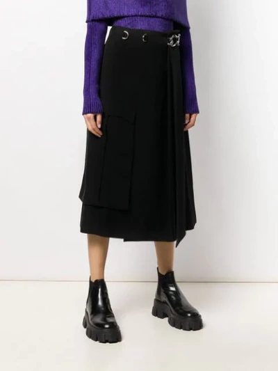 Shop Prada Fluid Cargo Skirt In Black