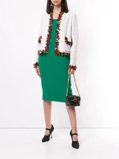 Shop Dolce & Gabbana Ruffle-trim Tweed Jacket In White