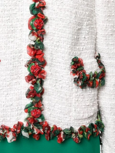 Shop Dolce & Gabbana Ruffle-trim Tweed Jacket In White