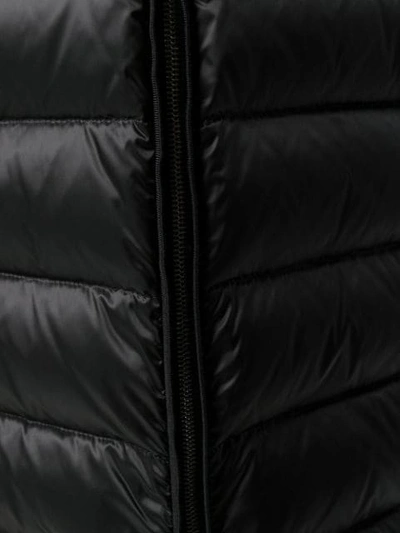 Shop Moncler Belted Padded Coat In Black