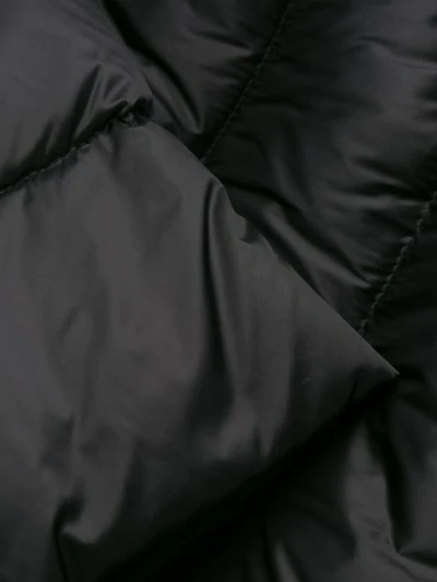 Shop Moncler Belted Padded Coat In Black