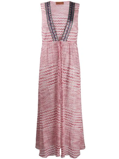 Shop Missoni Sleeveless Maxi Dress In Pink