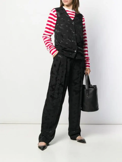 Shop Victoria Victoria Beckham Animal Jacquard Sleeveless Shirt In Black