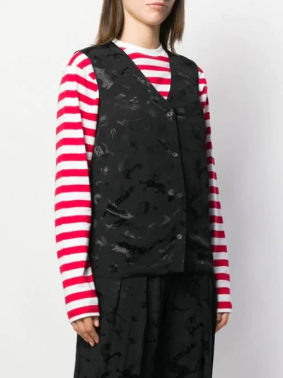 Shop Victoria Victoria Beckham Animal Jacquard Sleeveless Shirt In Black