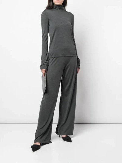 Shop The Row Wide Leg Trousers In Grey