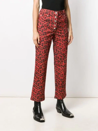 MIAOU LEOPARD PRINT JEANS - 红色