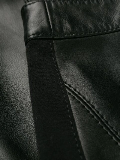 Shop Alberta Ferretti Slim-fit Leather Trousers In Black