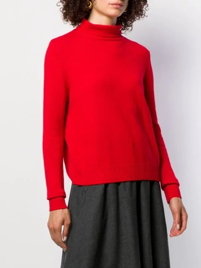 Shop Aspesi Roll-neck Fitted Sweater In Red