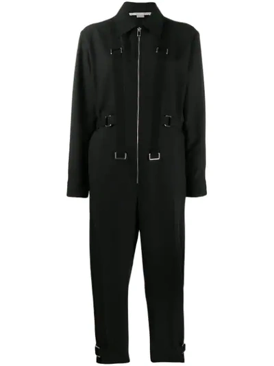 Shop Stella Mccartney Strap Details Jumpsuit In Black