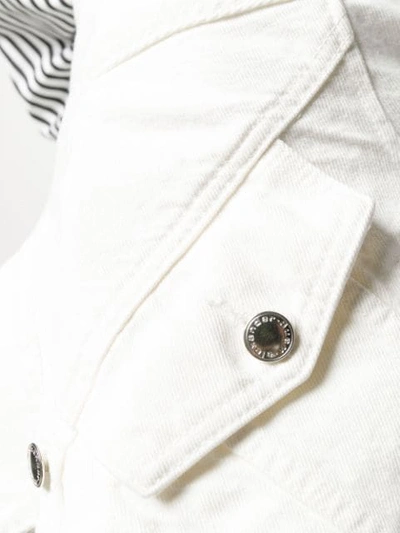 Shop Alexander Wang Tie Front Denim Shorts In White