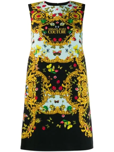 Shop Versace Jeans Couture Butterfly Print Dress In Black