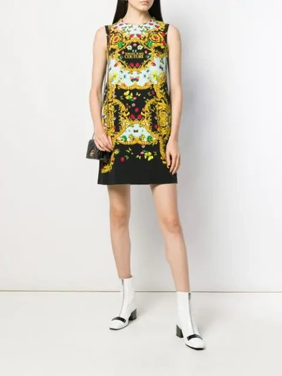 Shop Versace Jeans Couture Butterfly Print Dress In Black